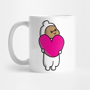 simple cute couple animation big love boy's side Mug